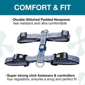 Max and Molly XS Mykonos Blue Dog H-Harness